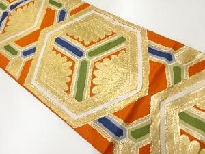 アンティーク　亀甲に花模様織出し袋帯（材料）